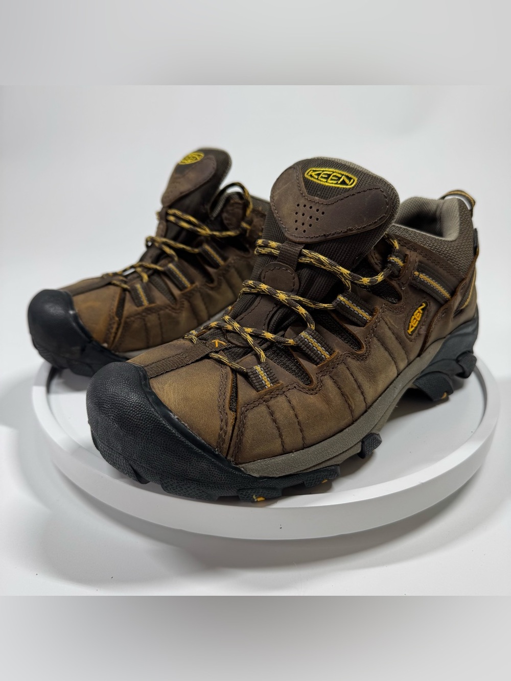 KEEN Targhee II Men's US 8 Waterproof Hiking Trail Shoes Brown Leather